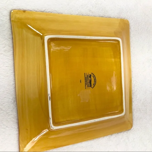 Pier 1 Imports Square 11” Dinner Plate Mustard - Picture 6 of 7